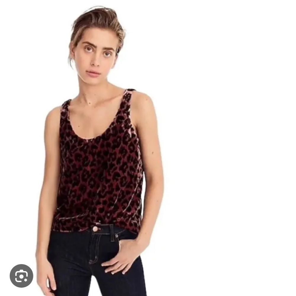 J.Crew Printed Leopard Velvet Tank